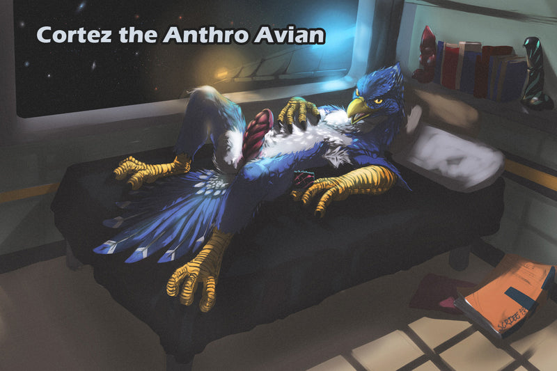 Cortez the Anthro Avian Character art from TwinTailCreations - the science fiction character of fantasy sex toys